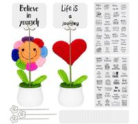 Lot de 2 petits cadeaux en forme de tournesol et cœur - Série de pommes de terre positives - Porte-bonheur - Bon rétablissement - Cadeau pour collègues, cadeau d'adieu, meilleure amie