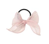 Lot de 2 petits élastiques en tulle pour queue de cheval avec nœud - Mini élastiques pour cheveux fins, tresses, dreads - Rose