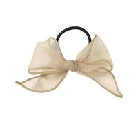 Lot de 2 petits élastiques en tulle pour queue de cheval avec nœud - Mini élastiques pour cheveux fins, tresses, dreads, tresses, café clair