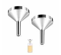 Lot de 2 petits entonnoirs - Petit tunnel de cuisine - Mini entonnoir de remplissage - Petit entonnoir argenté - Pour bouteilles, cosmétiques, cuisines et liquides, parfums, confitures