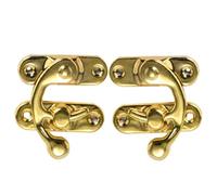 Lot de 2 petits loquets à moraillon en laiton antique | Fermoir à crochet pour boîte à bijoux en bois, facile à installer - à bras oscillant pour valise, boîte à bijoux, boîte à outils