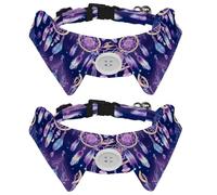 Lot de 2 petits nœuds papillon pour collier de chemise, motif attrape-rêves, pour chiots, chats, pour fête, mariage, vacances, accessoires pour animaux de compagnie