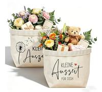 Lot de 2 petits paniers cadeaux, petits paniers en coton et lin, sacs cadeaux, petits paniers cadeaux pour femmes, cadeaux pour femmes