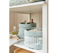 Lot de 2 petits paniers de rangement réversibles DANS LES BOIS vert sauge TU