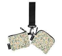 Lot de 2 petits porte-monnaie avec poche zippée pour cartes de crédit Motif fleurs de printemps Beige, Petites fleurs printanières beige, 1 size