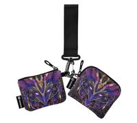 Lot de 2 petits porte-monnaie portables pour cartes de crédit avec poche zippée pour pièces de monnaie - Masque de tarot de couleur rêveuse pour femme, masque de tarot de couleur rêveuse, 1 size, Art