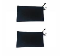 Lot de 2 petits sacs à outils en toile avec fermeture éclair - Résistants - Couleur unie - Solution de rangement polyvalente pour outils, papeterie, crayons, gadgets et cosmétiques, Noir , Mode