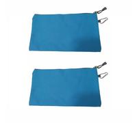 Lot de 2 petits sacs à outils en toile avec fermeture éclair - Résistants - Couleur unie - Solution de rangement polyvalente pour outils, papeterie, crayons, gadgets et cosmétiques, bleu ciel, Mode
