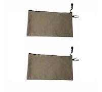 Lot de 2 petits sacs à outils en toile avec fermeture éclair - Résistants - Couleur unie - Solution de rangement polyvalente pour outils, papeterie, crayons, gadgets et cosmétiques, kaki, Mode