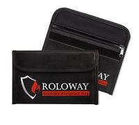 Lot de 2 Petits Sacs ignifuges (12,7 x 20,3 cm) pour Argent Liquide, Sacs ignifuges pour Objets de Valeur - Passeport, Monnaie et clés (Noir)