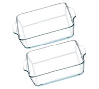 Lot de 2 petits ustensiles de cuisson en verre qui passent au micro-ondes et au four - Conviennent pour un chauffage uniforme et un nettoyage facile - Plats de cuisson en verre sûrs