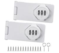 Lot de 2 petits verrous à combinaison pour portail Blanc 12,7 cm