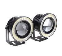 Lot de 2 phares antibrouillard LED universels haute puissance 7,6 cm blanc/bleu/rouge COB Halo Angel Eye Ring (bleu)