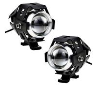 Lot de 2 phares de moto, feux antibrouillard LED supplémentaires, phare de moto, 1200 lm, U5, étanches, pour moto, scooter, 4
