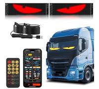 Lot de 2 phares LED pour voitures - Étanche IP65 - Yeux du diable - Avec contrôle par application et télécommande - Pour voiture, camion - 14,7 x 3,6 cm