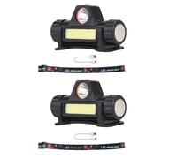 Lot de 2 phares LED rechargeables pour casque de soudage, camping, course à pied, cyclisme, pêche