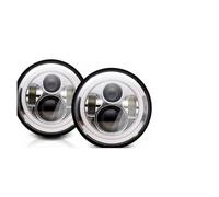 Lot De 2 Phares LED Universels De 7 Pouces pour Suzuki pour Samurai pour Jimmy Feux De Croisement Feux De Jour Feux De Route 4x4 Ensemble Phares(40w Halo Chrome)