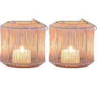 lot de 2 photophores décoratifs scandinaves Stello Blanc Petit