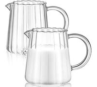 Lot de 2 pichets à lait élégants en forme de vague pour servir le lait - Pour mousser le lait - Pour la cuisine et le café