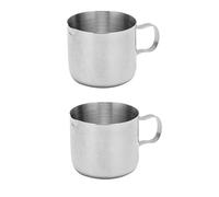 Lot de 2 pichets à mousser le lait de 1 oz, tasse à mousser droite multi-usages de 30 ml en acier inoxydable Mini pichet à mousser le lait facile à nettoyer pour les familles cafés