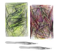 Lot de 2 picky pads avec 2 pinces en silicone pour adultes et adolescents - Réutilisables - Jouet sensoriel en silicone pour trichotillomania - Soulage les rayures cutanées pour l'anxiété et le stress