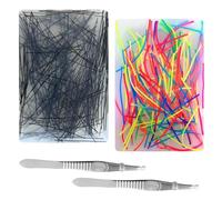 Lot de 2 picky pads avec 2 pinces en silicone pour adultes et adolescents - Réutilisables - Jouet sensoriel en silicone pour trichotillomania - Soulage les rayures cutanées pour l'anxiété et le stress