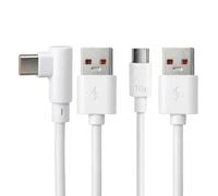 Lot De 2 Pièces Câble Usb C Chargeur Rapide 120W 6A/10A 2M, Un Coudé 90° Un Droit, Câble Chargeur Usb C Rapide 2M Puissant Et Durable, Compatible pour Xiaomi pour Redmi Note pour POCO pour Mi Pad
