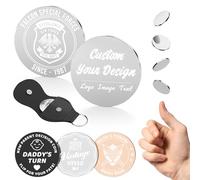 Lot de 2 pièces de décision personnalisées, pièce de monnaie de décision personnalisée avec texte du logo, cadeau amusant pour petit ami, petite amie, mari, épouse, jeton de poche (argenté)