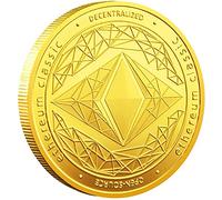 Lot de 2 pièces de monnaie Ethereum Crypto Pièces de monnaie préférée Blockchain ETH Jetons commémoratifs physiques Chase Coin