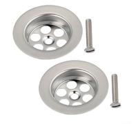 Lot de 2 pièces de rechange en acier inoxydable pour trou de baignoire avec vis pour la prévention des fuites et la réparation pratiques pour différents types de baignoires