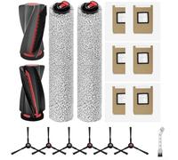 Lot de 2 pièces de rechange pour aspirateur Eufy E28 - Pour Omni / E25-1 + 2 balais roulants + 6 sacs à poussière - 6 brosses latérales + 1 brosse de nettoyage