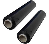 LOT DE 2 PIECES - Films étirables déménagement Noir Opaque 17µ - 270 m x 45 cm - Films étirables Films palettes I Rouleaux emballages colis 270 m - Kamberg