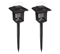 Lot de 2 pièces Maclean MCE448 2 en 1 Solaire LED Lumière décorative avec piège à insectes Mosquito Lampe avec Lumière UV Lampe Solaire Insecte Tueur 2 Modes de Travail IP44