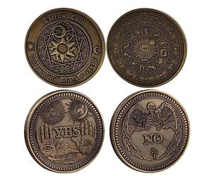 Lot de 2 pièces Oui Non Challenge Pièce de Tarot Pièce Chanceuse Décision Maker Challenge Coin Divination Coin
