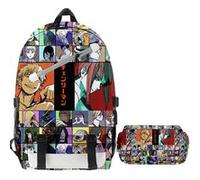 Lot de 2 pièces Sac à Dos, Trousse à crayon Chainsaw Man pour Garçon et Filles (SD3574) Multicolore G
