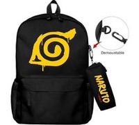 Lot de 2 pièces Sac à Dos, Trousse à crayons Naruto pour Garçon et Filles (SD1660) 40*22*45 cm Noir Noir