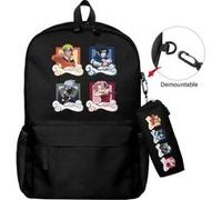 Lot de 2 pièces Sac à Dos, Trousse à crayons Naruto pour Garçon et Filles (SD1662) 40*22*45 cm Noir