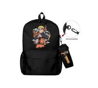Lot de 2 pièces Sac à Dos, Trousse à crayons Naruto pour Garçon et Filles (SD1665) 40*22*45 cm Noir