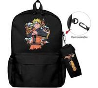 Lot de 2 pièces Sac à Dos, Trousse à crayons Naruto pour Garçon et Filles (SD1665) 40*22*45 cm Noir