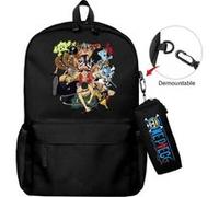 Lot de 2 pièces Sac à Dos, Trousse à crayons One Piece pour Garçon et Filles (SD1650) 40*22*45 cm Noir