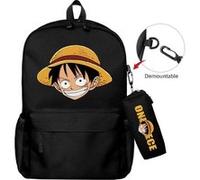 Lot de 2 pièces Sac à Dos, Trousse à crayons One Piece pour Garçon et Filles (SD1651) 40*22*45 cm Noir