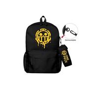 Lot de 2 pièces Sac à Dos, Trousse à crayons One Piece pour Garçon et Filles (SD1654) 40*22*45 cm Noir