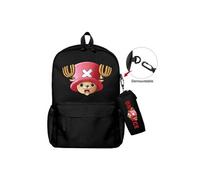 Lot de 2 pièces Sac à Dos, Trousse à crayons One Piece pour Garçon et Filles (SD1656) 40*22*45 cm Noir G