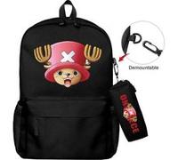 Lot de 2 pièces Sac à Dos, Trousse à crayons One Piece pour Garçon et Filles (SD1656) 40*22*45 cm Noir