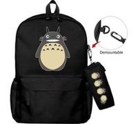 Lot de 2 pièces Sac à Dos, Trousse à crayons Spirited Away pour Garçon et Filles (SD1670) 40*22*45 cm Noir