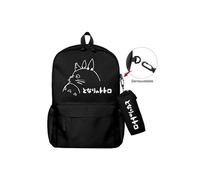 Lot de 2 pièces Sac à Dos, Trousse à crayons Spirited Away pour Garçon et Filles (SD1671) 40*22*45 cm Noir