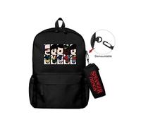 Sacs à dos scolaires GENERIQUE Lot de 2 pièces Sac à Dos, Trousse à crayons Stranger Things pour Garçon et Filles (SD1691) 40*22*45 cm Noir