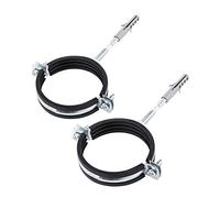 (Lot de 2 pièces) Supports de tuyau métallique simple anti-vibration Clips Pinces Doublure caoutchouc pour tuyaux Ø 75-80 mm (2)