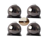 Lot de 2 pieds de canapé sphériques de 8 cm, pieds d'armoire et de lit, support de table basse, rallonges de matériel avec accessoires de montage (10 cm, noir fusil) - Améliorez vos meubles