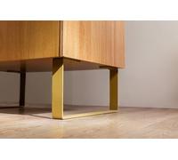 Lot de 2 pieds de meuble en métal - Pieds de table industriels robustes pour banc, console, buffet, table basse - Supports modernes en acier pour bricolage (Noir/Blanc/Argent/Or/Chrome/Crème) (Noir